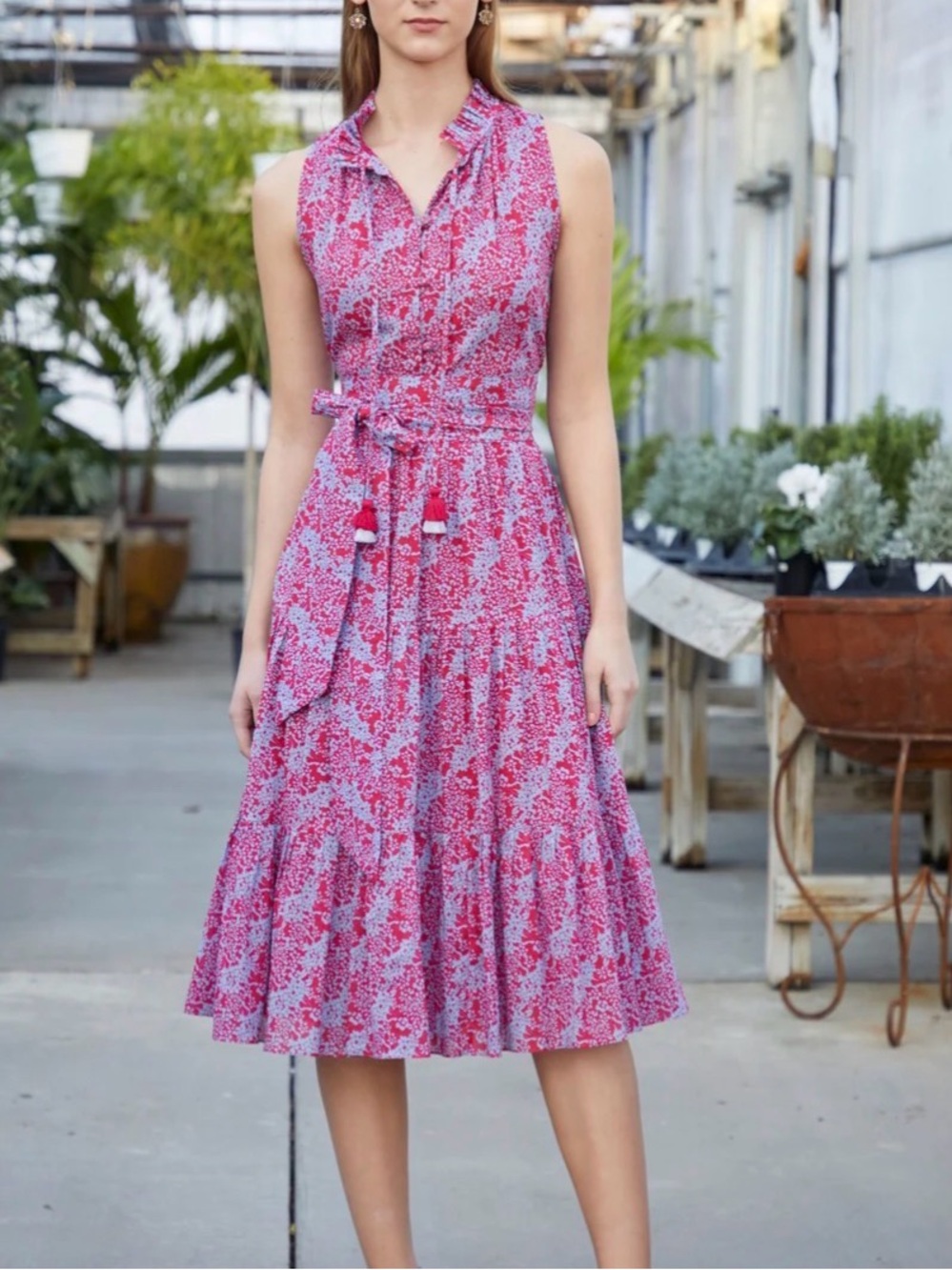 Rungolee Sleeveless Cotton Midi Dress